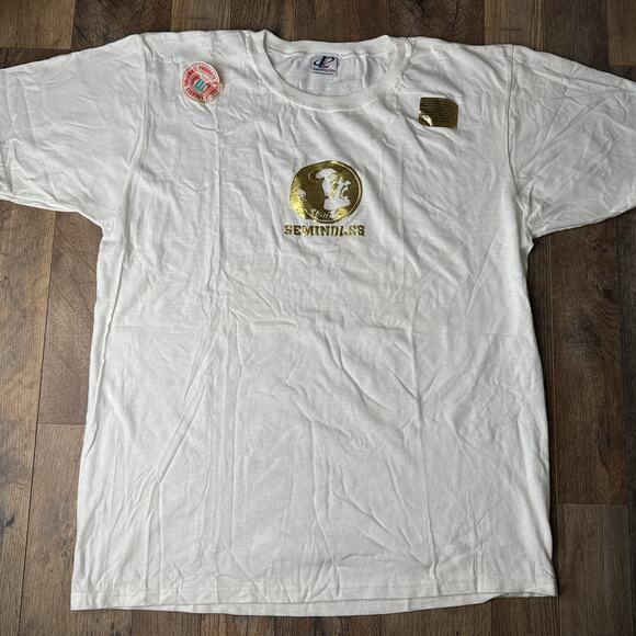 Vintage 90s Y2K Florida State Seminoles T-Shirt Women's Large Logo Athletic NWT - Picture 2 of 14